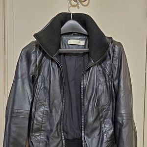 Zara 100%  Leather Bomber Jacket